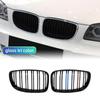 Автомобильная глянцевая черная решетка, передняя решетка для почек для BMW E81 E87 E82 E88 128I 130I 135I Selected 07-11, двойные ламели, двухлинейные грили