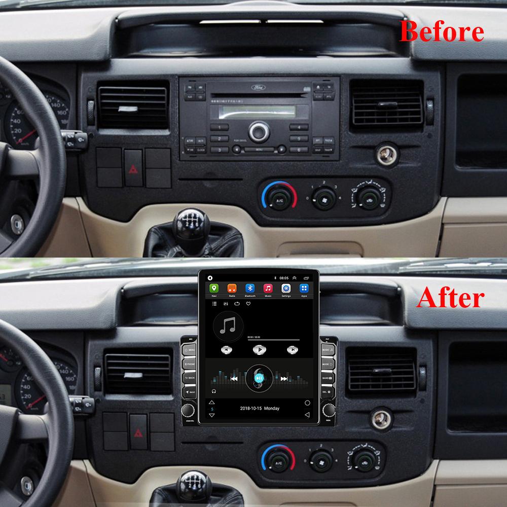 9,7-дюймовый автомобильный радиоприемник для Ford New Transit 2009-2019 Android 2 DIN Tesla с вертикальным экраном Carplay Авто радио Мультимедийный плеер 2 + 32 ГБ