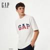 Gap Унисекс Свободная футболка с коротким рукавом и принтом логотипа