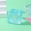 Ice Cube Squeeze Toy with Glitter Slow-Rising Water Cube TPR Fidget Toy for Stress Relief Portable Decompression Gadget for Kids