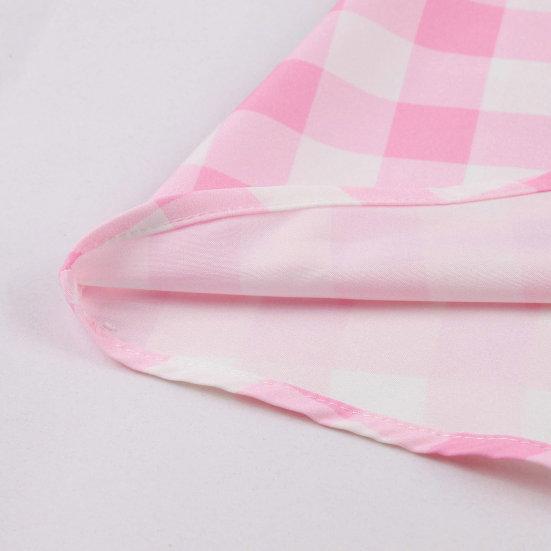 Женское розовое клетчатое платье без рукавов со шнуровкой и бантом, потайная молния, фигурист, подол, коктейльное вечернее платье-качели, праздничный костюм