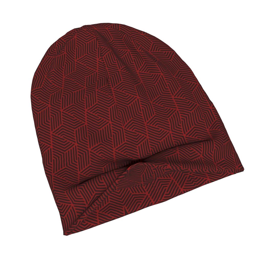 2D Flat Printing Brown Hexagram Weave Geometric Shape Pattern Christmas Gifts for Him Modern Adult Beanie Designed to with Laid-Back Street Style Or E