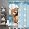 Милый медведь Душ Синий Занавеска для душа, Декоративная занавеска для душа для ванной комнаты, Водонепроницаемая занавеска для душа с крючками