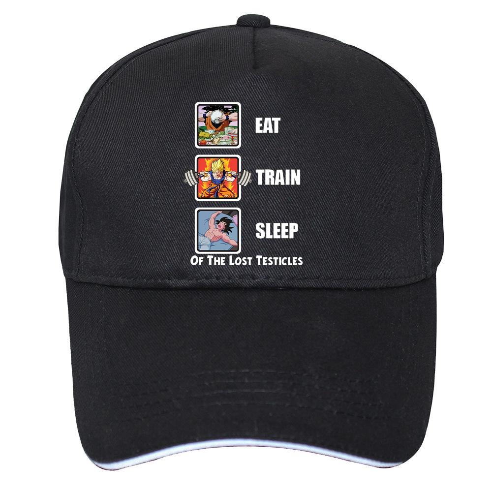 2023 Eat Train Sleep GoKu Hat Unisex Humor Повседневная кепка унисекс с принтом для колледжа Бейсбольная женская кепка в стиле хип-хоп Шапки