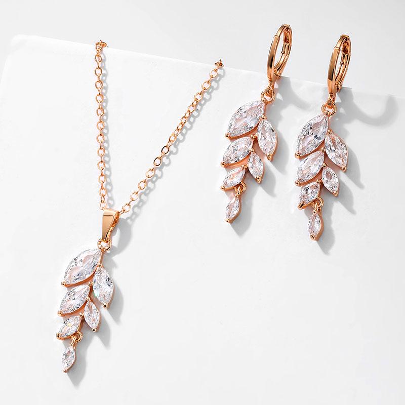 ZAKOL Luxury Marquise CZ Jewelry Set For Women Elegant Teardrop Crystal Dangle Earrings Bridal Wedding Party Jewelry Accessories