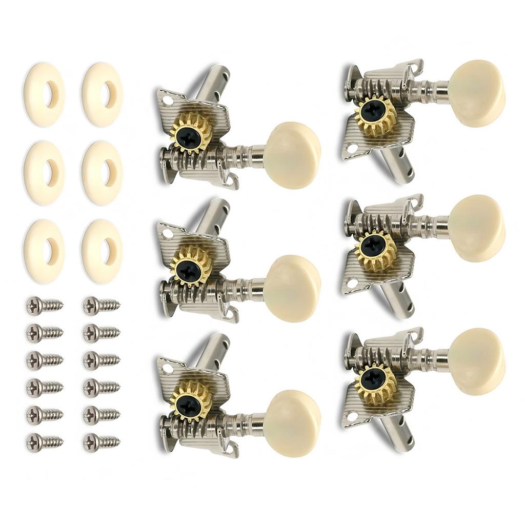 Pack of 6 Guitar Machine Heads Suitable for Enhancing Sound Quality and Resonance On Acoustic and Electric Guitars