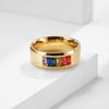 Titanium Steel Rainbow Ring for Men's Women's Fashion Ring Couple Pair Ring Jewelry