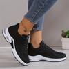 Women's Cushioned Sports Shoes, Comfortable Lace Up Woven Low Cut Running Shoes, Outdoor Sports Shoes