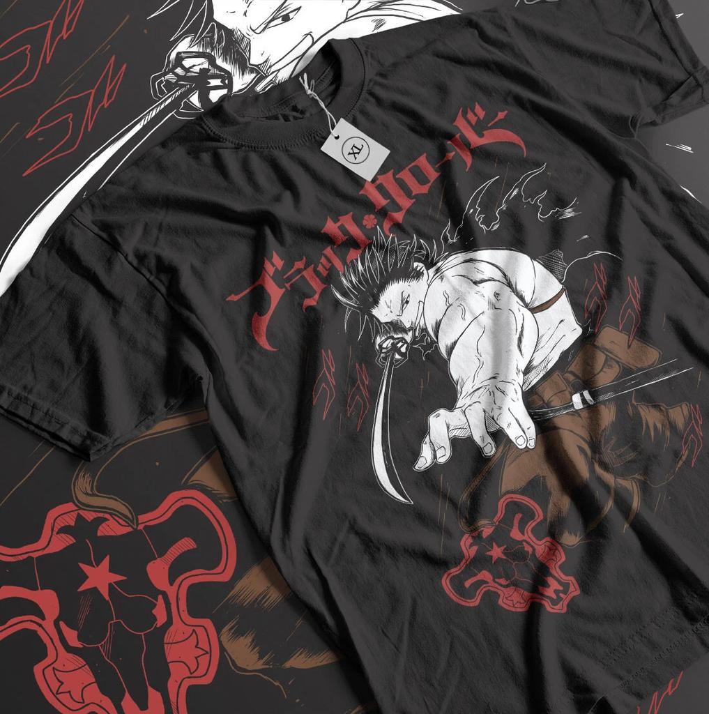 Anime Black Clover Yami Sukehiro Sword Attack Black Tshirt