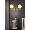 Two 180 Degree Globes, Metal and Glass Wall Lamp and Wall Light