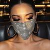 Sexy Nightclub Props Sparkly Rhinestone Face Mask, Glitter Crystal Masquerade Bling Half Exquisite Metal Art Mask Covers for Women Halloween