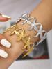 Летняя пляжная серия Мода Индивидуальность Преувеличенный богемный стиль Нержавеющая сталь с покрытием 18K золота Браслет с морской звездой женский