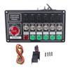 Car Engine Ignition Rocker Switch Panel with Fuse Start Push Button 6 Gang Multifunction Racing
