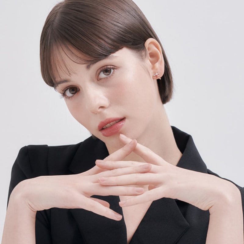 CRANNE Серьги-узлы с лентой 14K GF C24EGF215