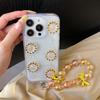 3D Чехол-бантик для iPhone 13-17 Pro Max: Прозрачный подсолнух эпоксидный дизайн.