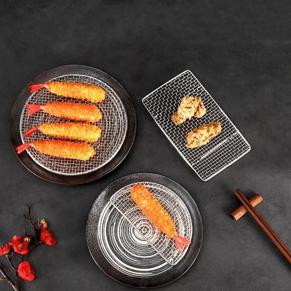 Полукруглая/Круглая сетка для жарки темпуры Прочная сетка для барбекю Новая сетка для сушки