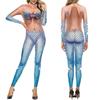 Русалка Косплей Сексуальный Костюм Принцессы Русалки Трико для всего тела 3D-принт Костюм на Хэллоуин Цельный Забавный Шуточный Товар R2058 B [R-Dream] (S Размер)