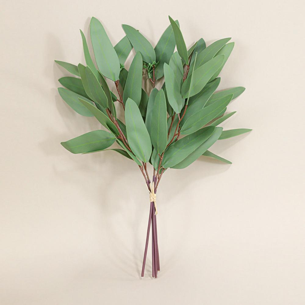 Green Leaves Silk Willow Leaves 3D Printing Fake Plants Artificial Eucalyptus Leaf  Garden
