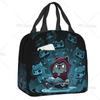 Satanic  Cat Insulated Lunch Bag Waterproof Thermal Cooler Lunch Box with Side Pocket for Women Men Kids Camping Travel