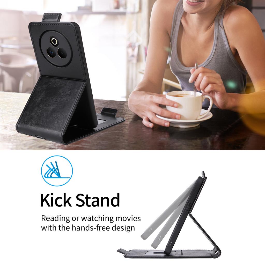 Для Realme P3 Pro 5G Чехол-подставка Магнитная застежка Вертикальный откидной кожаный чехол для телефона с держателем для карт