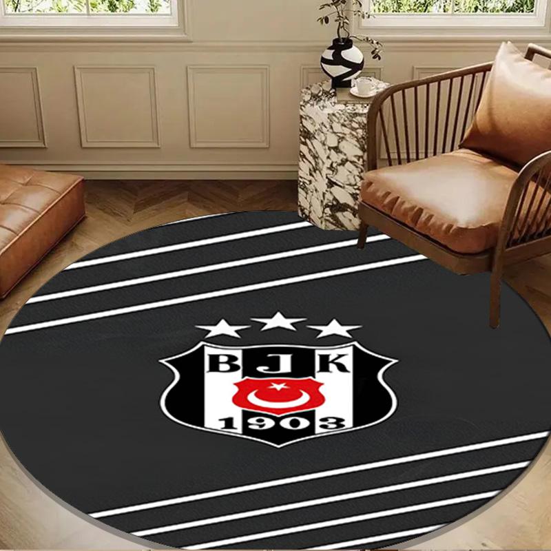 Besiktas Crest Legacy 1903 Round mat Home Decor, Chair rug For livingroom,Bedroom, doormat home decor Birthday Gift Christmas Gifts