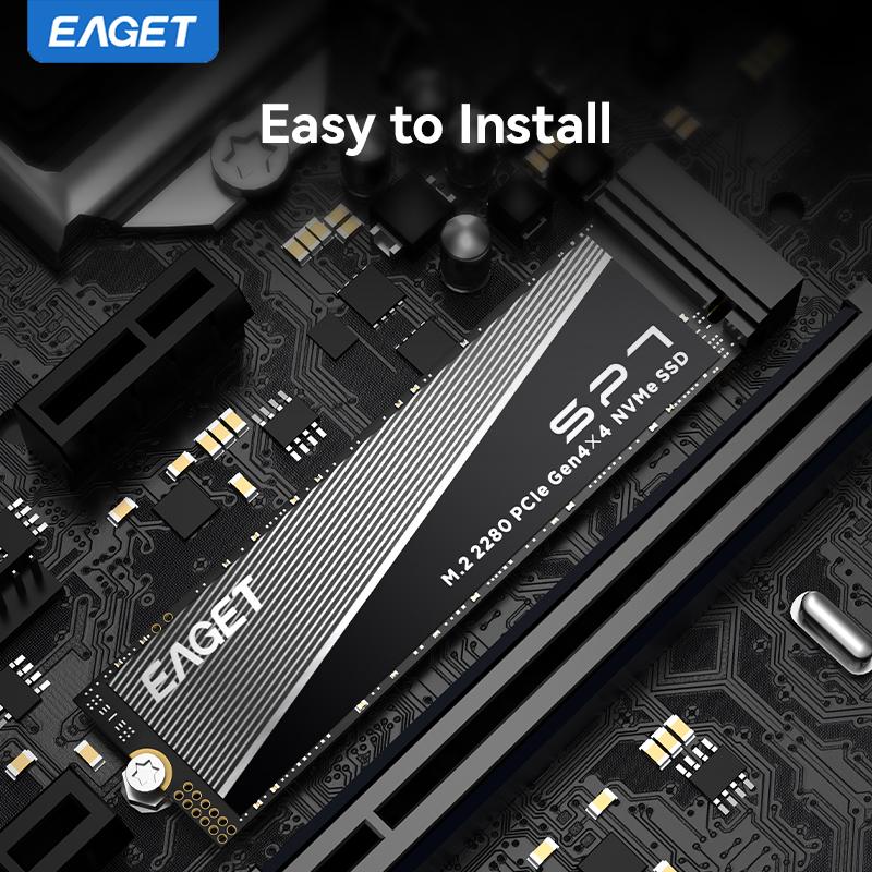 EAGET PCle Gen4x4 NVMe M.2280 SSD До 7400 МБ/с Высокоскоростной внутренний твердотельный накопитель для ПК, ноутбука и игр, сверхбыстрая передача данных