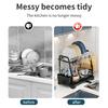 Storage Rack Two-Tier Dish Drying Rack Large Capacity Easy To Install Rust-Resistant Kitchen Countertop Utensil Dish Rack with Drain