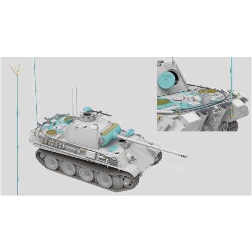 Ryefield Models Масштаб 1/35 Немецкий танк Пантера Ausf.. Танк G Command с подвижными гусеницами, Пластиковая модель, RFM5089, Литье в цвете