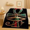 3D Ancient Egypt Pictographic Eye of Horus Flannel Blanket,Ultra Soft Warm Plush Throw for Home Bedroom Bed Sofa Cover Office