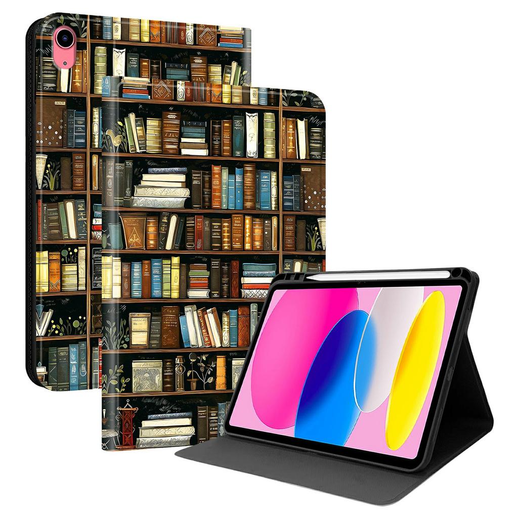 PU Leather Case For iPad (2025) / 10.9 (2022) Pattern Print Tablet Cover Stand with Pen Slot (Stylus Not Included)