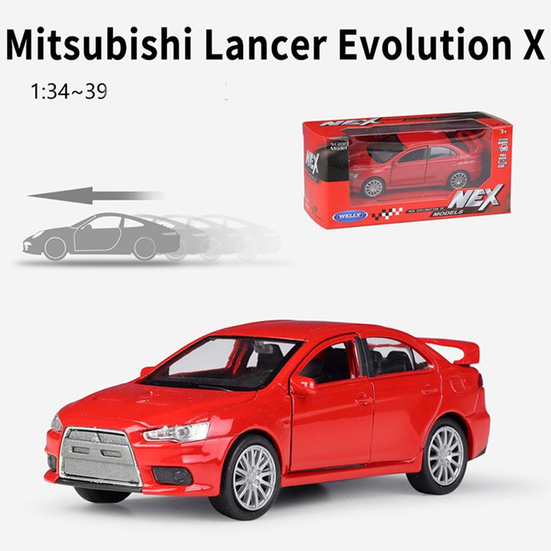 1/36 Scale Welly Mitsubishi Lancer Evolution X Alloy Car Model Diecasts Metal Toy Vehicles Car Model High Simulation Collection Childrens Gifts