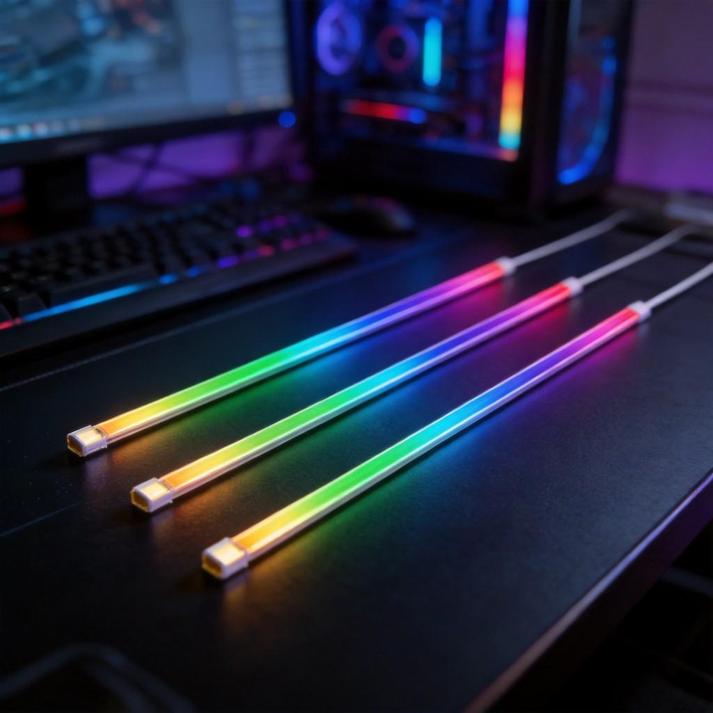 RGB Игровой Корпус ПК Светодиодная Лента с 5В Тремя Пинами для Динамических Цветовых Эффектов
