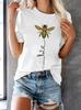Футболка с принтом 'Bee Kind Belief' с круглым вырезом, повседневная, свободная, с коротким рукавом, летние футболки, топы, унисекс одежда