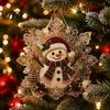 Christmas Tree Hanging Ornaments Faux Pearl Art Ornament Kit, DIY Beads Painting Creative Gifts for Women Suncatcher, Snowflake Shape Acrylic