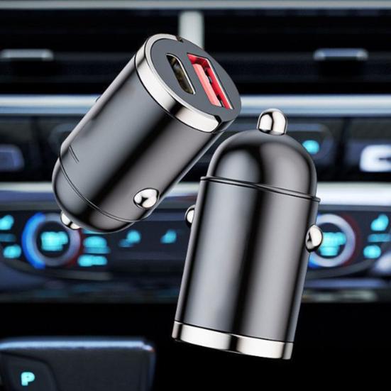 Автомобильное зарядное устройство с двумя портами USB и Type-C 120 Вт, супербыстрая зарядка, алюминиевый сплав, автозапчасти