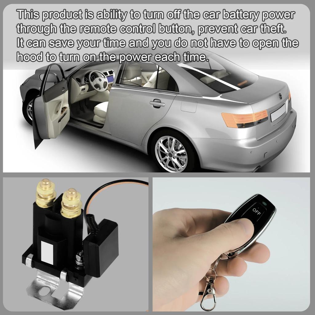 12V DC 500A Battery Cut Off Switch Remote Battery Disconnect Switch Anti-Theft Battery Kill Switch with 2 Remote Control Car Tru