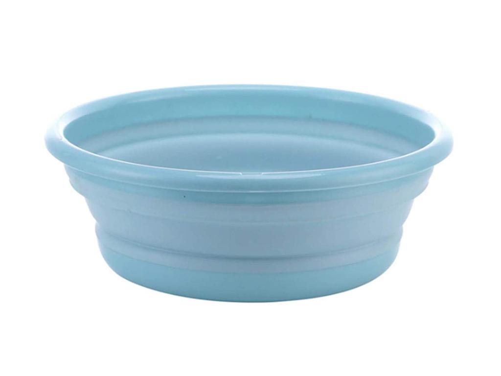 10" Multi-Purpose Collapsible Dish Tub Bowl BPA-Free Round Lightweight Collapsible Wash Basin Blue