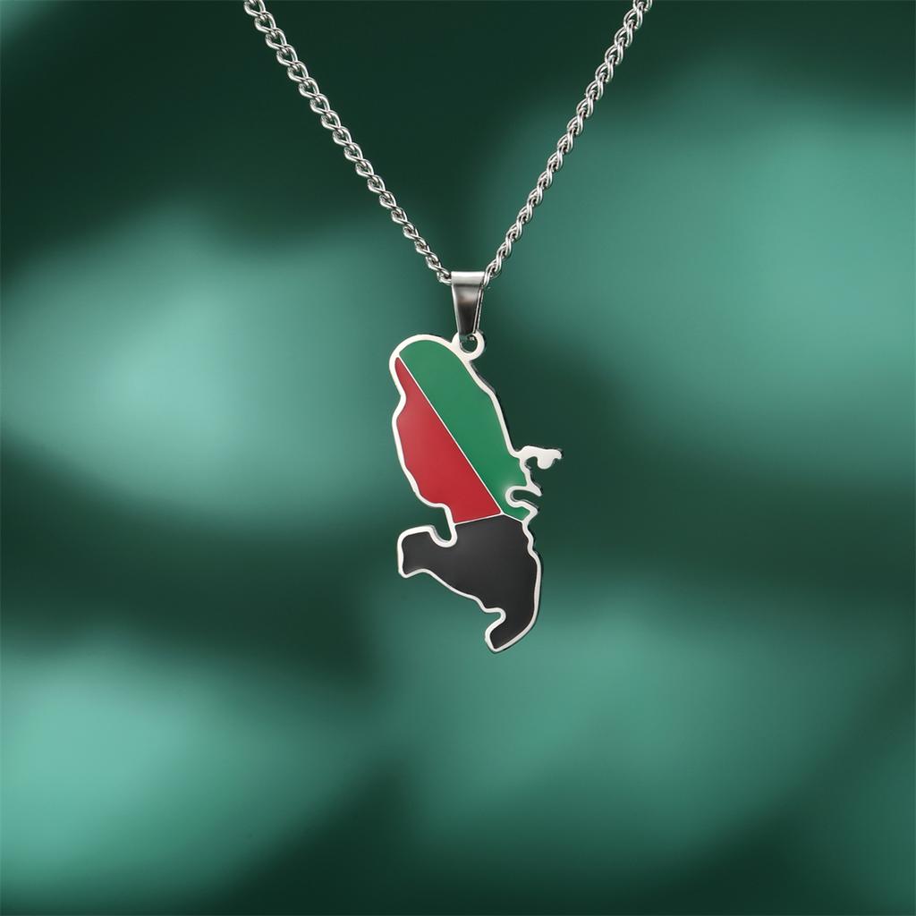 Martinique Island Map Pendant Necklace Stainless Steel Men Women GoldSilver Color Charm Fashion Country Map Jewelry Gift