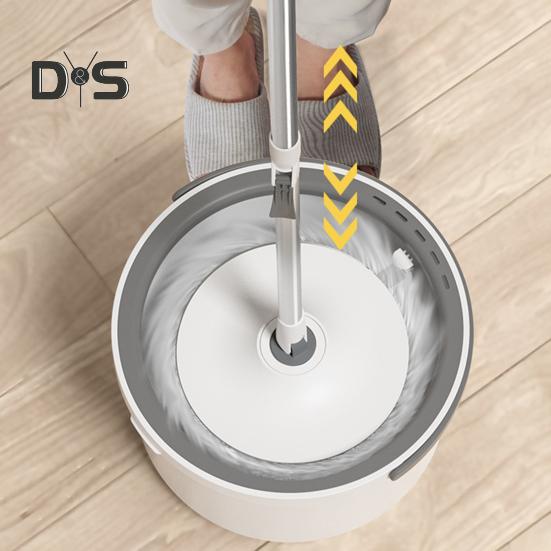 Retractable Handle Mop 360 Degree Rotating Cleaning Microfiber Wet Dry Floors Mop Bucket Set Easy Corner Cleaning Mop