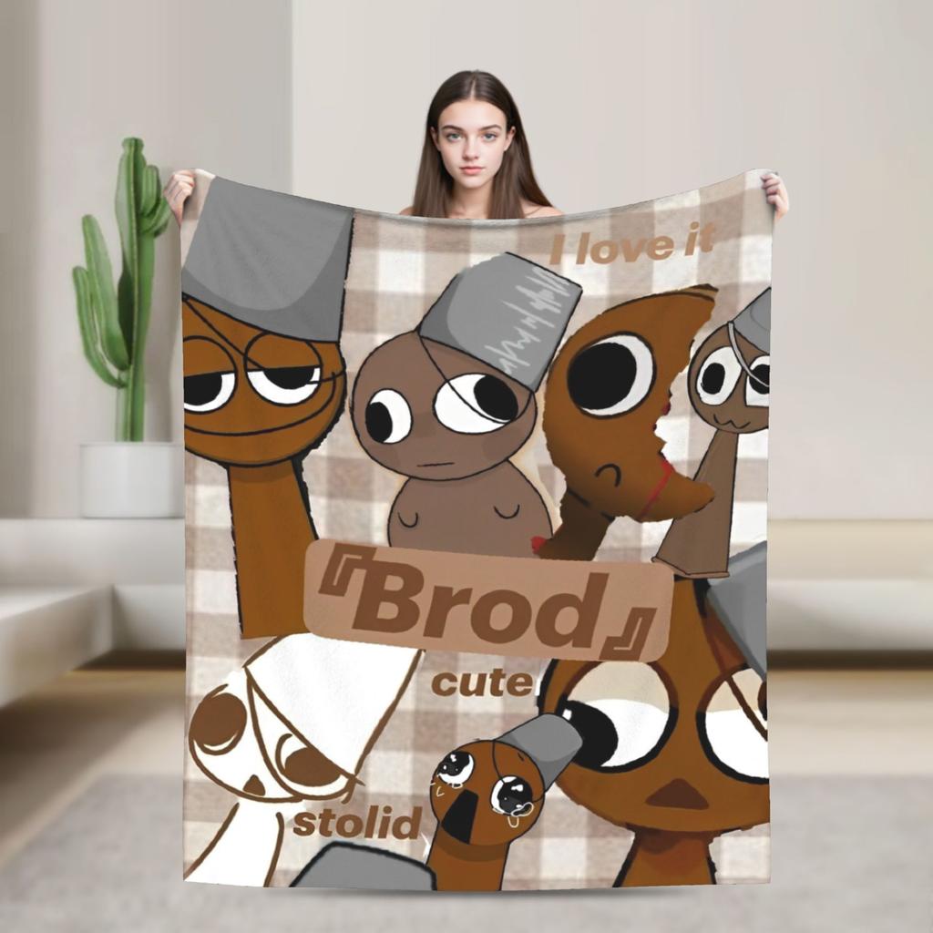 Sprunkis Plush Blanket Cartoon Game Awesome Throw Blankets for Sofa Bedding Lounge 150*125cm Plush Thin Quilt