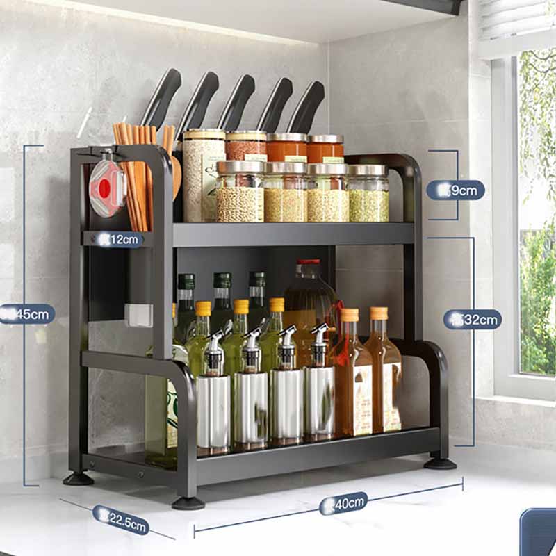 Утолщенная кухонная полка для хранения, полка для приправ, подставка для ножей, столешница, многофункциональное хранилище