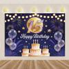15th Birthday Theme Backdrop Black Gold Glitter Balloon for Women Men Boy Girl Party Decorations Balloon Banner Photography Prop