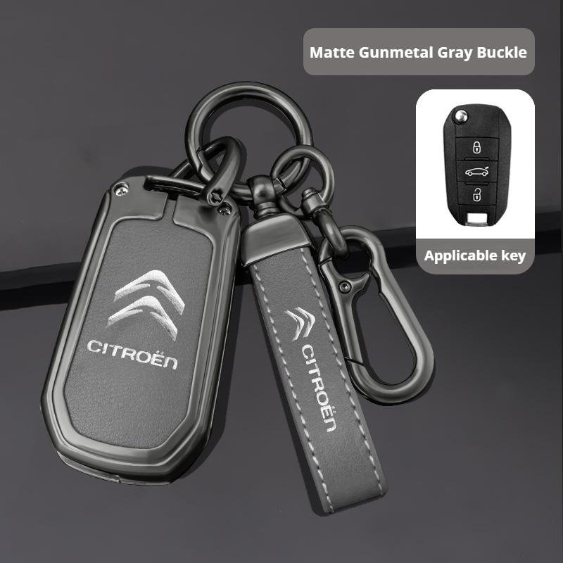 AGX4   Zinc Alloy Car Key Case Cover Citroen C4 C5 C3 C1 C2 C6 C8 Picasso Berlingo VTS Xsara C-Crosser C-Elysee Jump KeyChain Metal Key