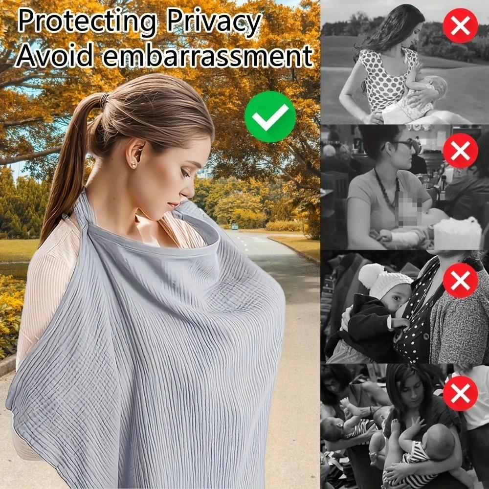 Breathable Cotton Breastfeeding Towel With Pockets Breastfeeding Shawl Nursing Cover For Women