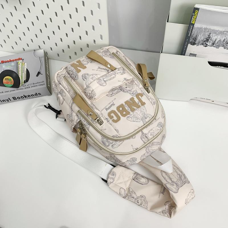 Нагрудная сумка с принтом медведя, женская сумка на плечо, мужская сумка большой вместимости для велоспорта и кросс-боди