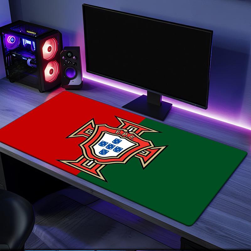Portugal Football Crest mouse pad, rubber base, esports desk mat, mouse pad for gamers and office use, gaming desk , easy to clean mat