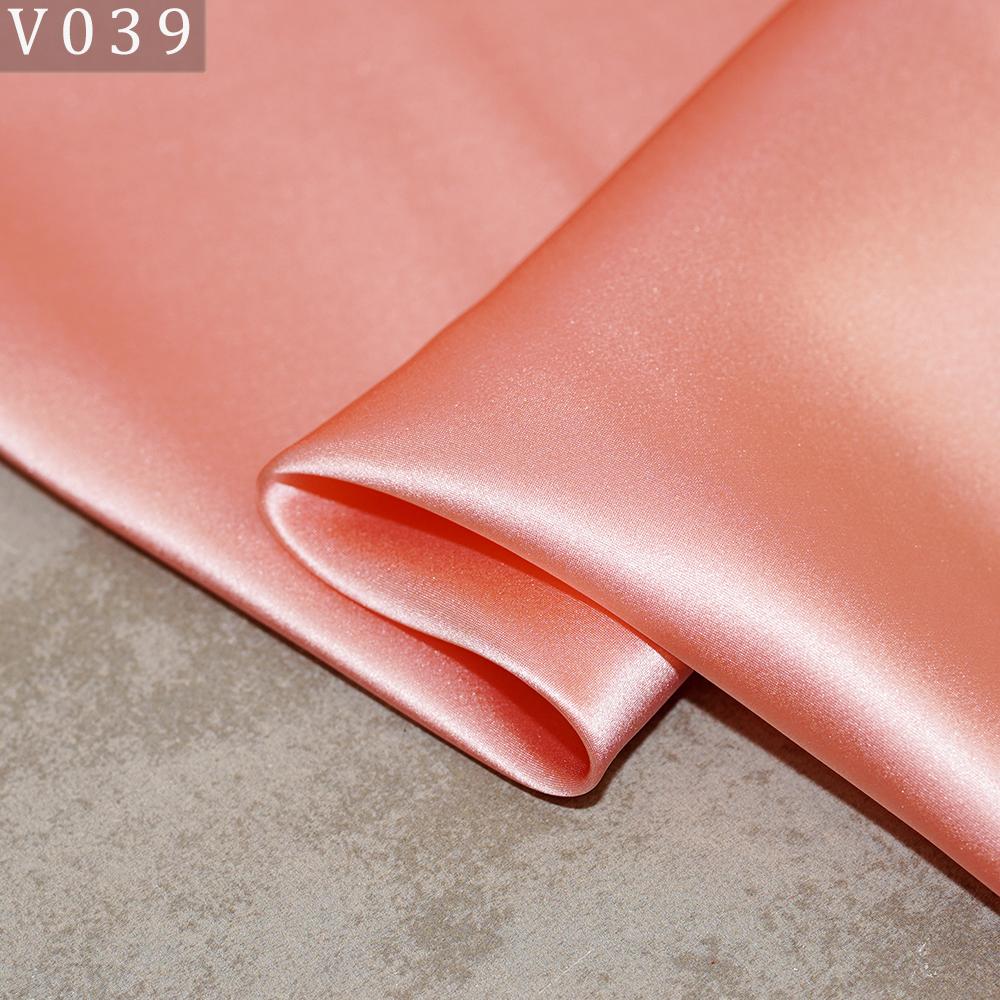 HYSK Natural Genuine Pure 100% Silk Crepe Satin Fabric Silk China Duchess Plain Brown by Meter for Dress Bedding Wedding
