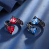 Jewelry Copper Bottom Gold-Plated Simulation Color Treasure Corundum Black Gold Fat Triangular Ring Female 8 * 8