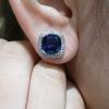 Серьги-гвоздики Huitan Brilliant Cub Zirconia для женщин, элегантные синие CZ, аксессуары для ушей, помолвка, свадьба, вечеринка, модные украшения