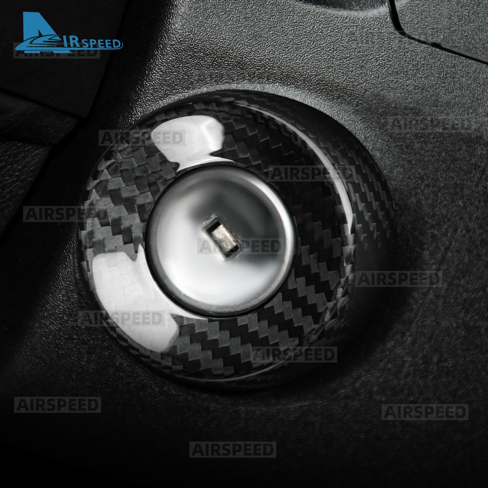 Real Hard Dry Carbon Fiber for Chevrolet Camaro 2010 2011 2012 2013 2014 2015 Car Ignition Key Start Ring Sticker Interior Trim